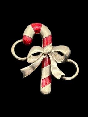 LeStage convertible sterling silver candy cane winter charm clasp for bracelet